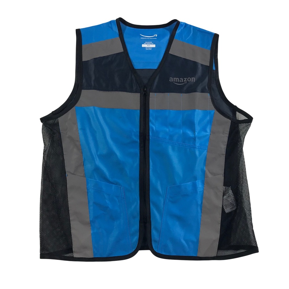 High Visibility Delivery Vest Luly Yang Blue Reflective Z4FL23UVE02 M/L